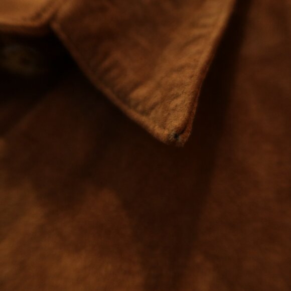 VINTAGE lord taylor suede leather shirt jacket button tan L western equestrian - Picture 5 of 12